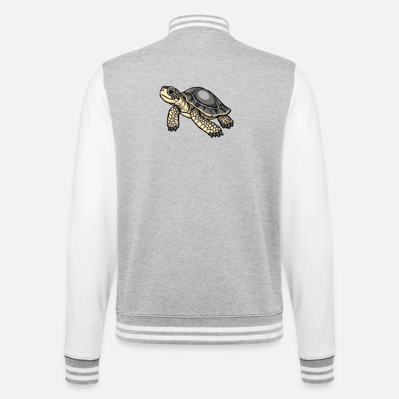 Turtle Turtle Gift - College Sweat Jacket - heather grey/white