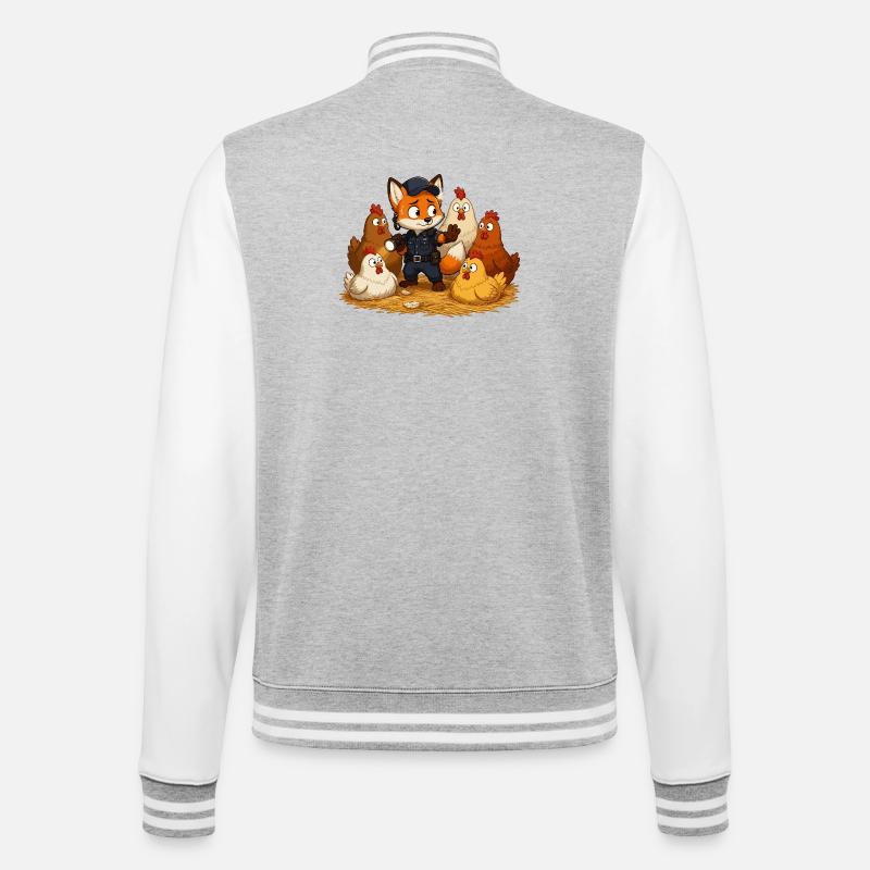 Fuchs Sicherheitsheld Hof - College-Sweatjacke - Grau meliert/Weiß