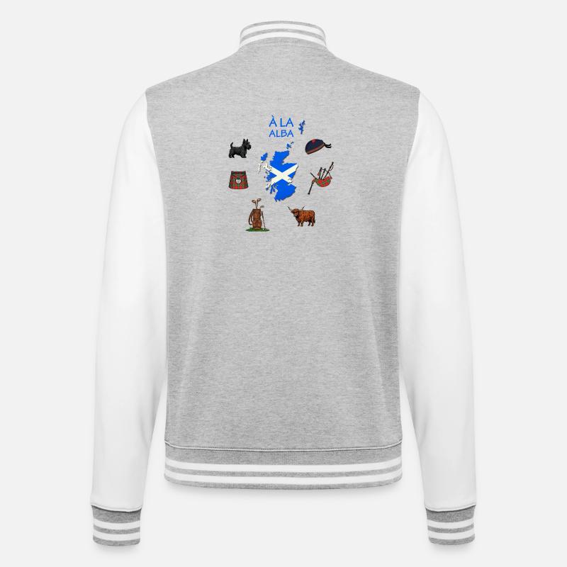 A LA ALBA - College Sweat Jacket - heather grey/white