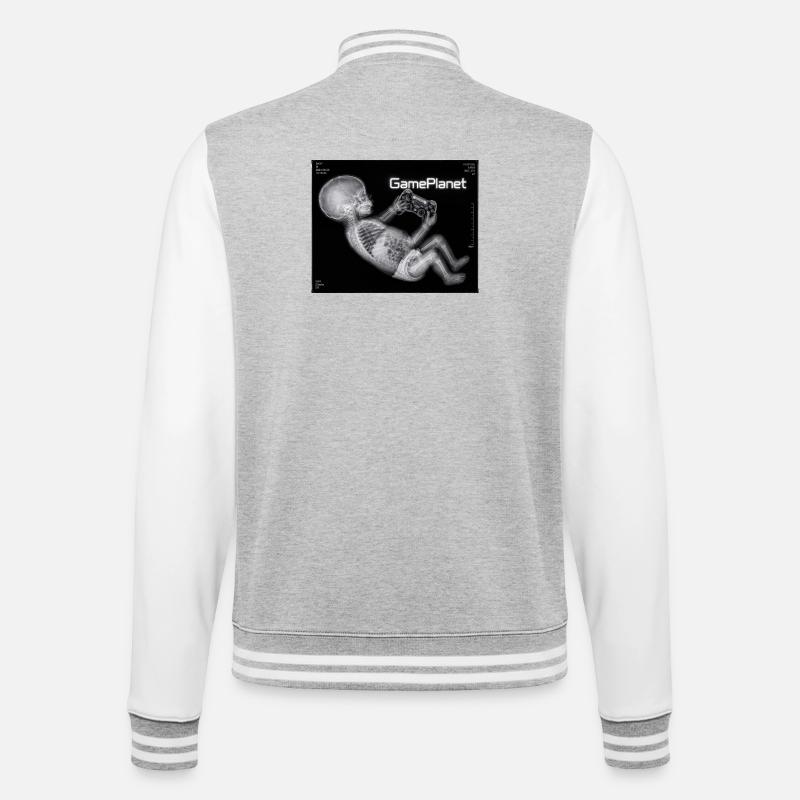 X-ray baby with game controller - College Sweat Jacket - heather grey/white