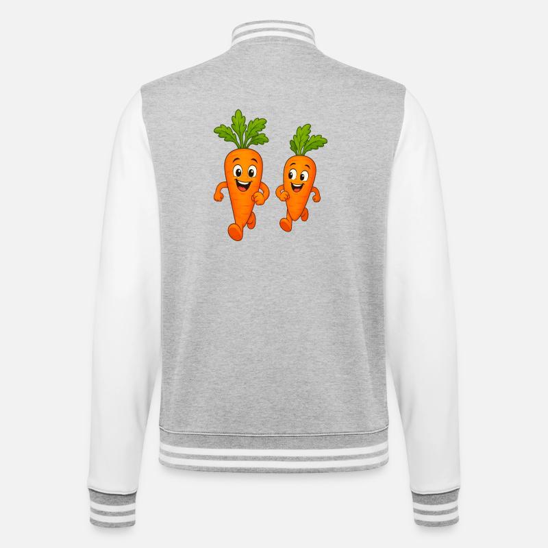 Carrots while jogging - College Sweat Jacket - heather grey/white
