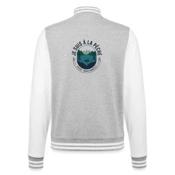 Je suis à la Pêche Traditionnelle - Veste Teddy - gris chiné / blanc - Dos - Marisol (170cm)