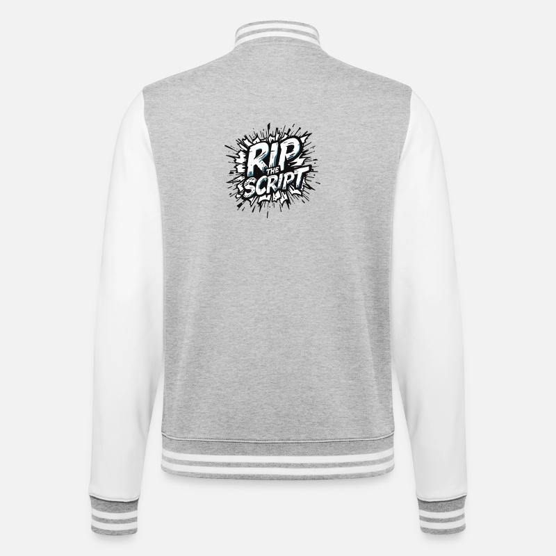 Rip the Script Burst - Veste Teddy - gris chiné / blanc