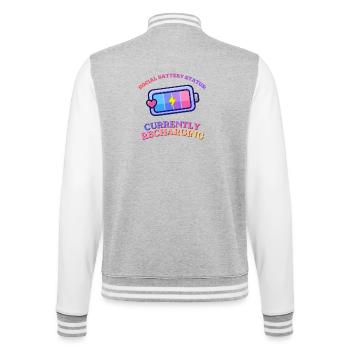Statut de la batterie sociale : Recharge - Veste Teddy - gris chiné / blanc - Dos - Marisol (170cm)