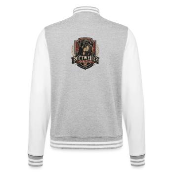 Rottweiler Heritage Crest - College Sweat Jacket - heather grey/white - Back - Marisol (170cm)