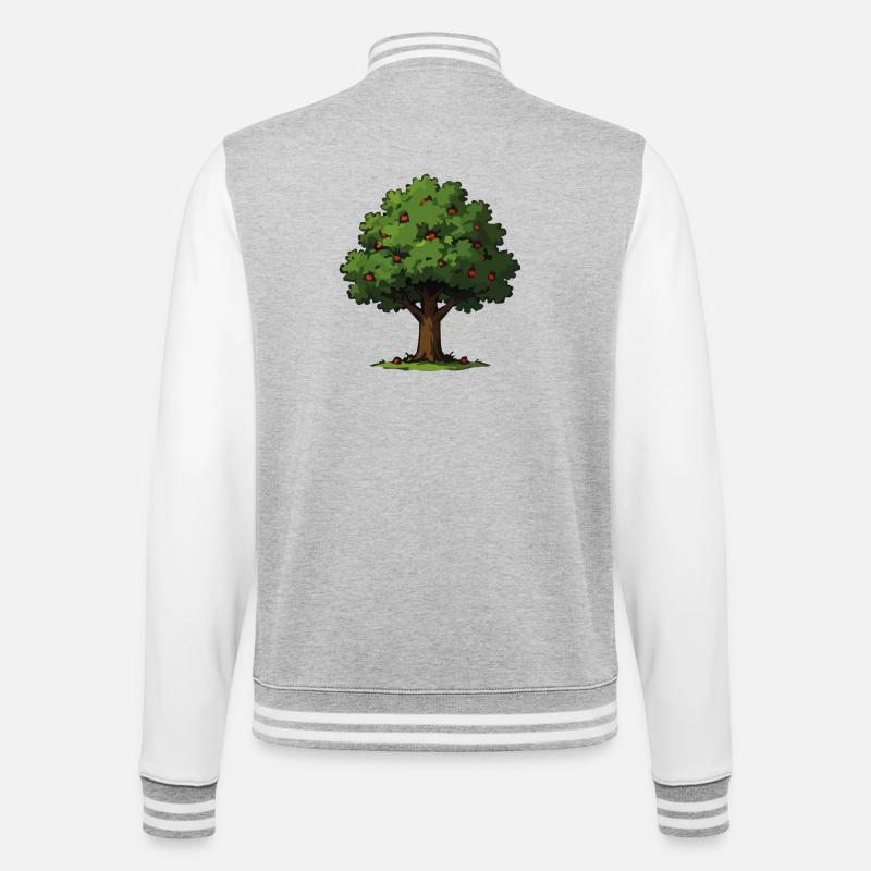 Apple tree in forest style - College Sweat Jacket - heather grey/white