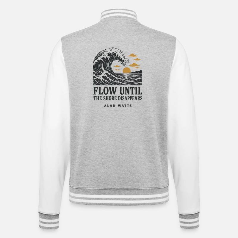 Ocean Flow - College Sweat Jacket - heather grey/white