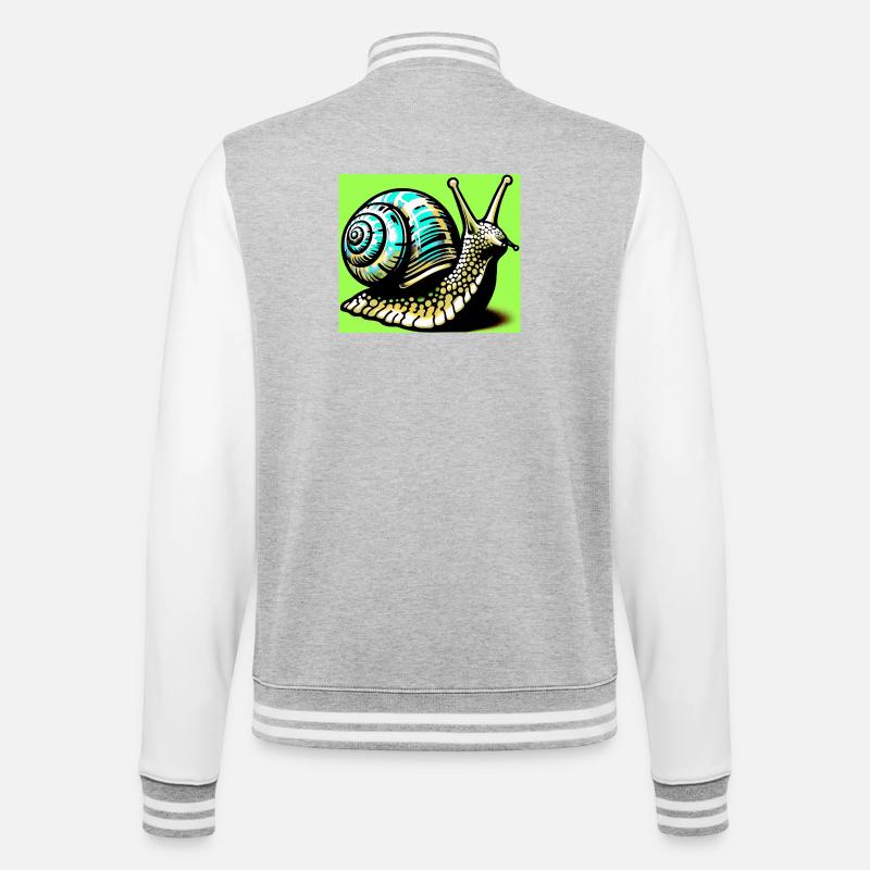 Snail - College Sweat Jacket - heather grey/white