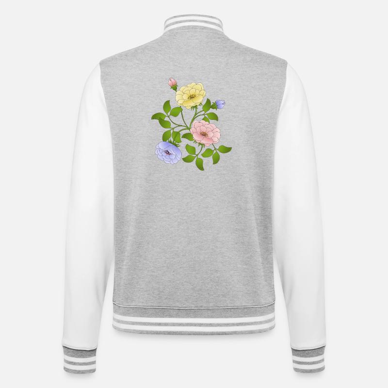 Fleur - Veste Teddy - gris chiné / blanc