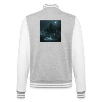 The Dark Water Mill – The Mystery of the World of Phantoms - College Sweat Jacket - heather grey/white - Back - Marisol (170cm)
