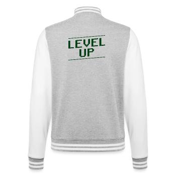 Gamer Spruch Gaming - College-Sweatjacke - Grau meliert/Weiß - Hinten - Marisol (170cm)