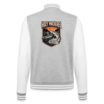 Heilige Makrele - College-Sweatjacke - Grau meliert/Weiß - Hinten - Marisol (170cm)
