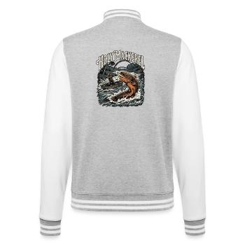 Wels Angler - College-Sweatjacke - Grau meliert/Weiß - Hinten - Marisol (170cm)