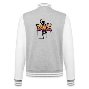 Street Art Dance Silhouette for Dance Lovers - College Sweat Jacket - heather grey/white - Back - Marisol (170cm)