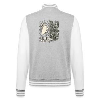 Gottes Nahrung Vs Fabrikfrass - College-Sweatjacke - Grau meliert/Weiß - Hinten - Marisol (170cm)