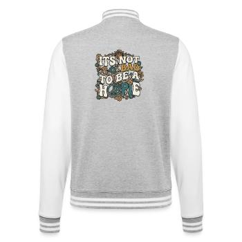 Be A Hippie 60s - College Sweat Jacket - heather grey/white - Back - Marisol (170cm)
