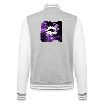 Madame Haze-PurpleSmoke | SailorsYarn by Cap´nKush - College-Sweatjacke - Grau meliert/Weiß - Hinten - Marisol (170cm)