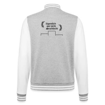 gar nicht so schlecht - College-Sweatjacke - Grau meliert/Weiß - Hinten - Marisol (170cm)