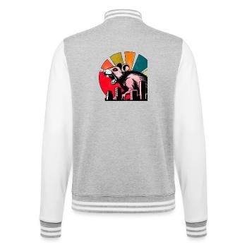 Rat Horror - College Sweat Jacket - heather grey/white - Back - Marisol (170cm)