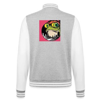 Evil Frog Horror - College Sweat Jacket - heather grey/white - Back - Marisol (170cm)