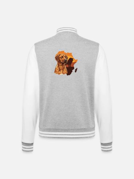 Rhodesian Ridgeback - College Sweat Jacket - heather grey/white