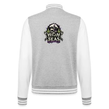 Contes des profondeurs | Voiles de Yarn par Cap’nKush - Veste Teddy - gris chiné / blanc - Dos - Marisol (170cm)