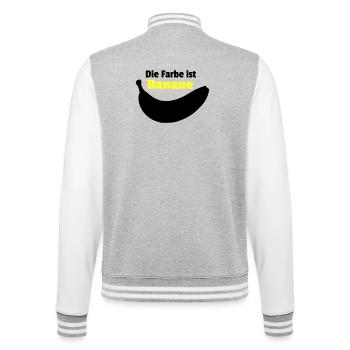 Farbe Banane - College-Sweatjacke - Grau meliert/Weiß - Hinten - Marisol (170cm)