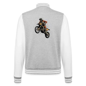 Sauteurs de motocross - Veste Teddy - gris chiné / blanc - Dos - Marisol (170cm)