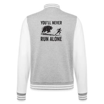 Trail Running - You'll Never Run Alone - College Sweat Jacket - heather grey/white - Back - Marisol (170cm)