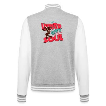 Inner City Soul – Culture de la rue Design graphique - Veste Teddy - gris chiné / blanc - Dos - Marisol (170cm)