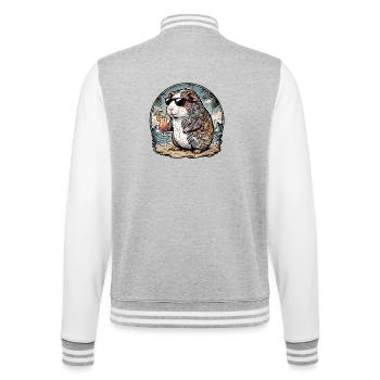 Art du tatouage de cochon d’Inde - Veste Teddy - gris chiné / blanc - Dos - Marisol (170cm)