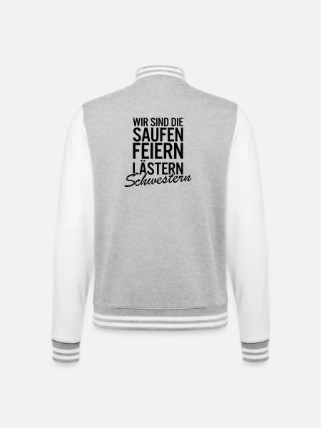 Wir sind die Laesterschwestern Shirt - College-Sweatjacke - Grau meliert/Weiß
