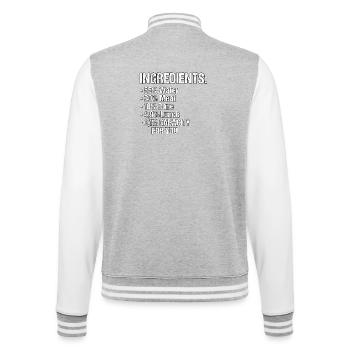 pas d’humeur - Veste Teddy - gris chiné / blanc - Dos - Marisol (170cm)