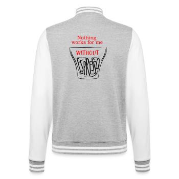 without Espresso - College Sweat Jacket - heather grey/white - Back - Marisol (170cm)