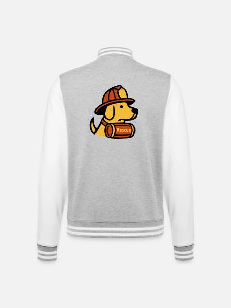 Rettungshund Feuerwehr Icon - College-Sweatjacke - Grau meliert/Weiß