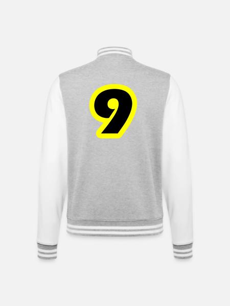 9 Symbole numérique - Veste Teddy - gris chiné / blanc