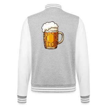 Tasse de bière avec mousse crémeuse - Veste Teddy - gris chiné / blanc - Dos - Marisol (170cm)