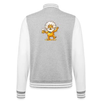 Biermann – Bunter Trinkheld - College-Sweatjacke - Grau meliert/Weiß - Hinten - Marisol (170cm)