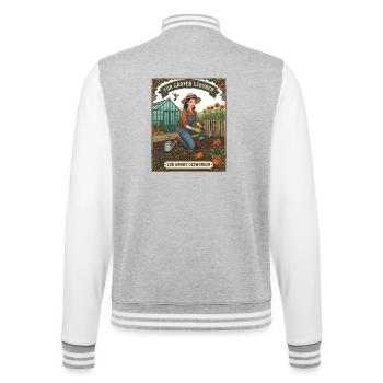 Für Garten geboren zur Arbeit gezwungen Garten - College-Sweatjacke - Grau meliert/Weiß - Hinten - Marisol (170cm)