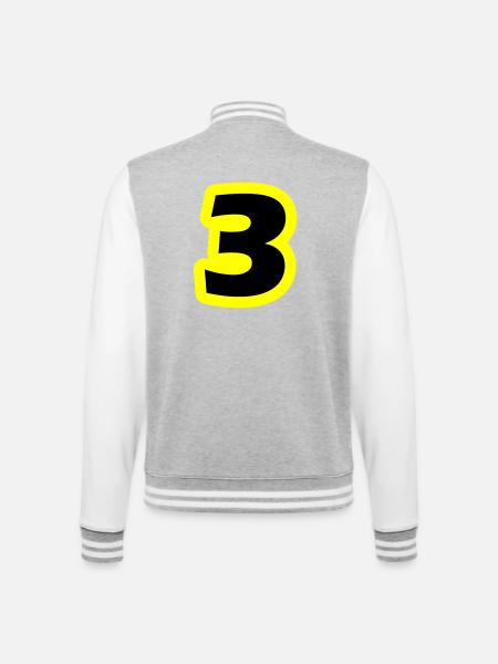 3 Symbole numérique - Veste Teddy - gris chiné / blanc