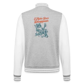 I'm Making Beer Disappear Craft Beer - College Sweat Jacket - heather grey/white - Back - Marisol (170cm)