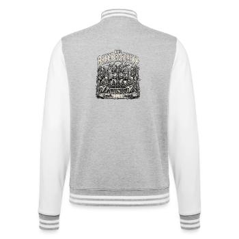 Heavy Metal Skelett Band - College-Sweatjacke - Grau meliert/Weiß - Hinten - Marisol (170cm)
