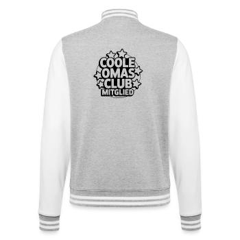 Coole Omas Club - College-Sweatjacke - Grau meliert/Weiß - Hinten - Marisol (170cm)