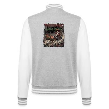 Le Père Noël du Heavy Metal - Veste Teddy - gris chiné / blanc - Dos - Marisol (170cm)