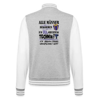 18. Geburtstag Handwerker Technik Werkzeug - College-Sweatjacke - Grau meliert/Weiß - Hinten - Marisol (170cm)