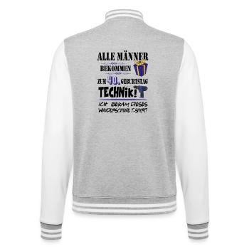 40. Geburtstag Handwerker Technik Werkzeug - College-Sweatjacke - Grau meliert/Weiß - Hinten - Marisol (170cm)