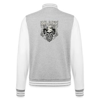 Père Noël en métal - Veste Teddy - gris chiné / blanc - Dos - Marisol (170cm)