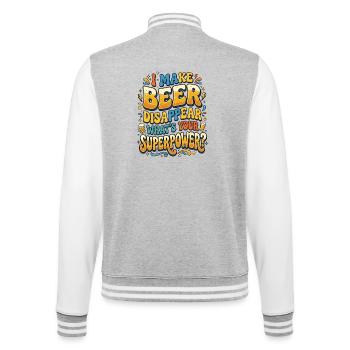 I'm Making Beer Disappear Craft Beer - College Sweat Jacket - heather grey/white - Back - Marisol (170cm)