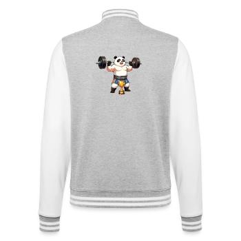 Panda Powerlifting Champion - Veste Teddy - gris chiné / blanc - Dos - Marisol (170cm)