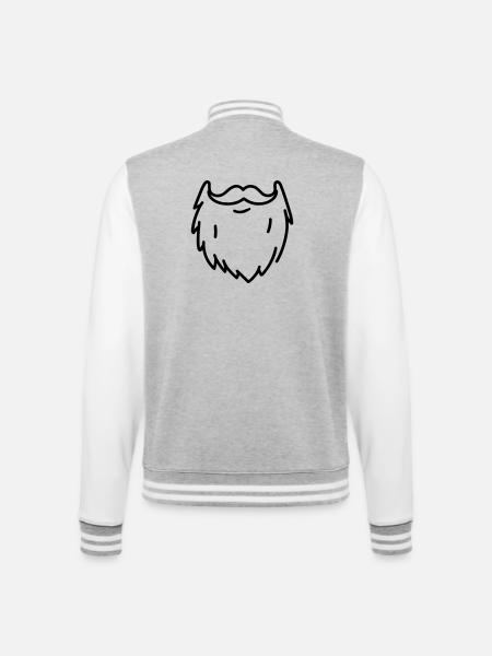 beard - College Sweat Jacket - heather grey/white
